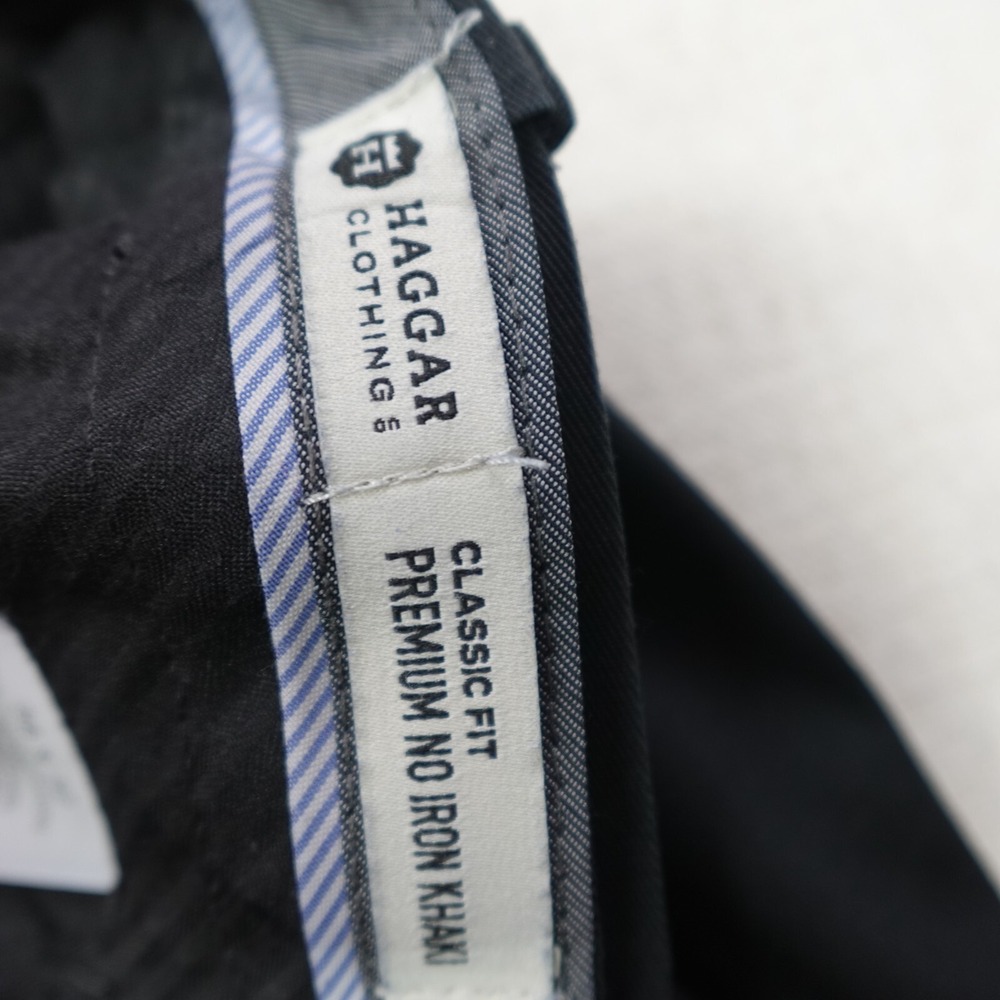 Haggar Dress Pants 38x32 Black Classic Fit No Iron Mid Rise Stretch Corporate - Picture 7 of 12
